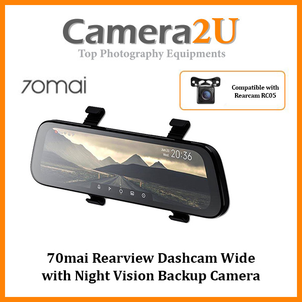 70mai Rearview Dashcam Wide with Night Vision Backup Camera RC05 ...