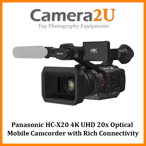 Panasonic HCX20 4K UHD 20x Optical Mobile Camcorder with Rich