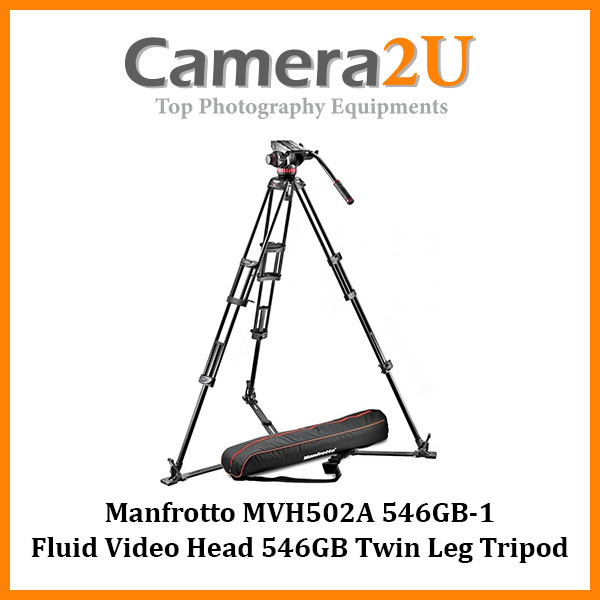 Manfrotto MVH502A 546GB-1 502A Fluid Video Head 546GB Twin Leg Tripod ...