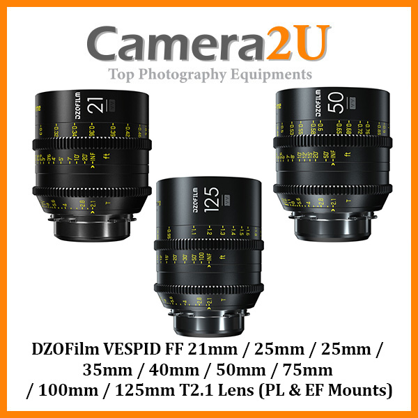 DZOFILM　Vespid 25/35/50/75/100/125 T2.1+ DZOFILM Vespid Prime Cinema Lens Kit A with 25/35/50/75/100/125mm