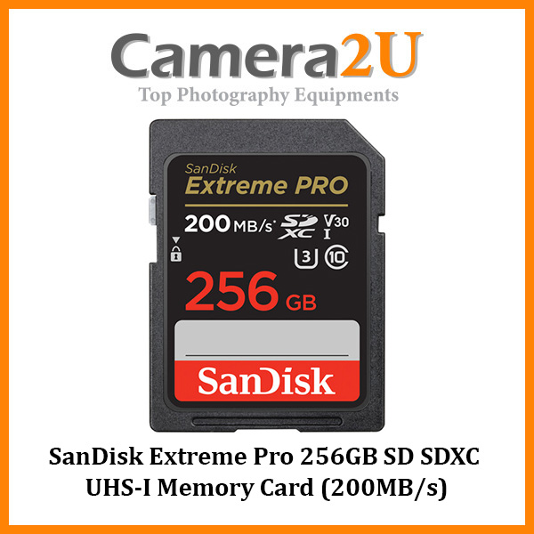 SanDisk Extreme Pro 256GB SD SDXC UHSI Memory Card (200MB/s) Camera2u Malaysia Top Camera